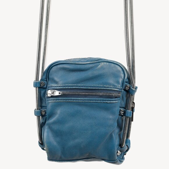 Alexander Wang Mini Brenda Blue Leather Crossbody Bag - Picture 4 of 9